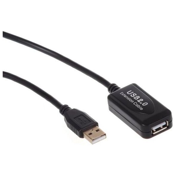 Kabel USB Maclean USB-A - USB-A 10 m Czarny (MCTV-757) 1132838 5902211103110