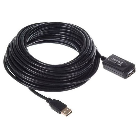 Kabel USB Maclean USB-A - USB-A 10 m Czarny (MCTV-757) 1132838 5902211103110