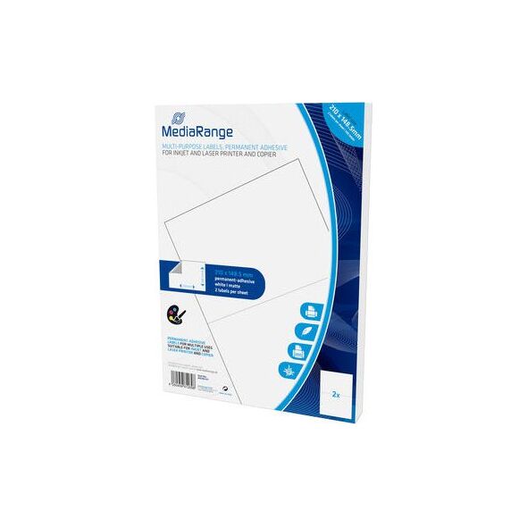 MediaRange Etykiety białe 210x148,5mm 100 sztuk (MRINK141) 1173089 4260459612698