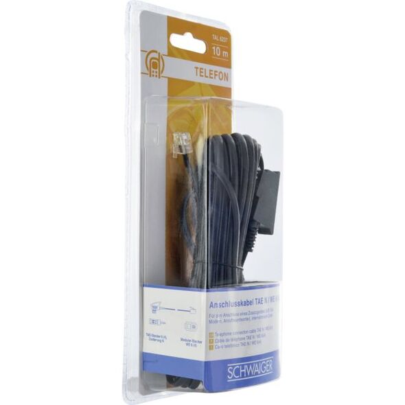 Schwaiger Kabel telefoniczny TAE-N -> RJ11 6P4C 10m (TAL6237533) 1223102 4004005504286