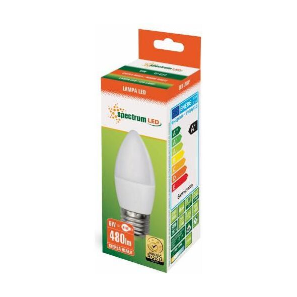 Spectrum LED Świecowa E27, 230V, 6W, WW (WOJ13061) 1225631 5907418736741