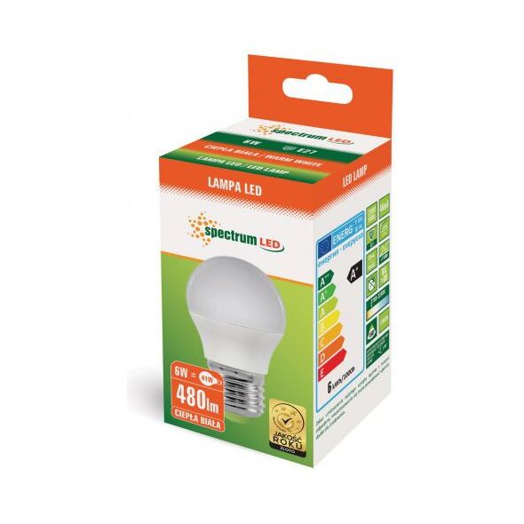 Spectrum LED Kulka E-27, 230V, 6W, WW (WOJ13024) 1225678 5907418734594