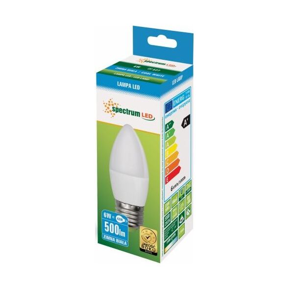 Spectrum LED Świecowa E27, 230V, 6W, CW (WOJ13062) 1225702 5907418736758