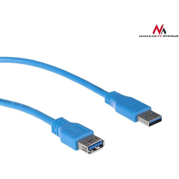 Kabel USB Maclean USB-A - USB-A 3 m Niebieski (MCTV-585) 1234285 5902211105305