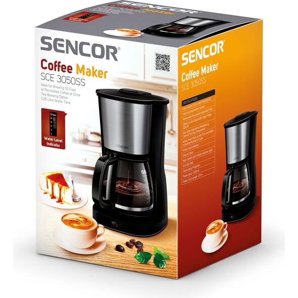 Ekspres przelewowy Sencor SCE 3050SS Czarny 1234492 8590669195183