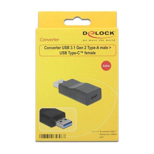 Adapter USB Delock USB-C - USB Czarny  (65696) 1241489 4043619656967