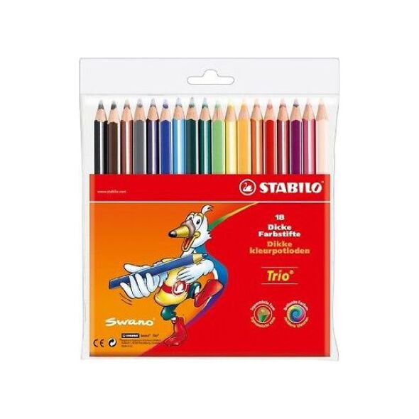 Stabilo Kredki trĂłjkÄ…tne Trio 18 kolorĂłw 1320966 3168070203183