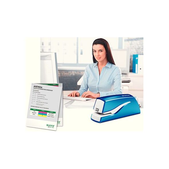 Zszywacz Leitz Elektryczny WOW 10k Niebieski (55661036) 1466698 4002432111329