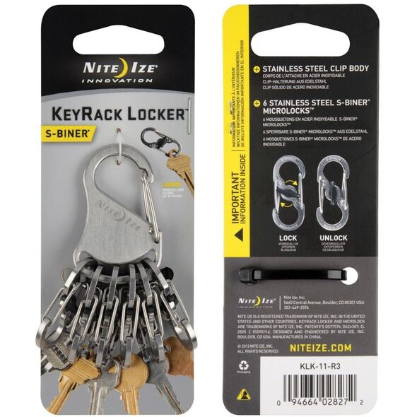 Nite Ize KeyRack + 6x micro karabińczyk stal nierdzewna (KLK-11-R3) 1682653 94664028272