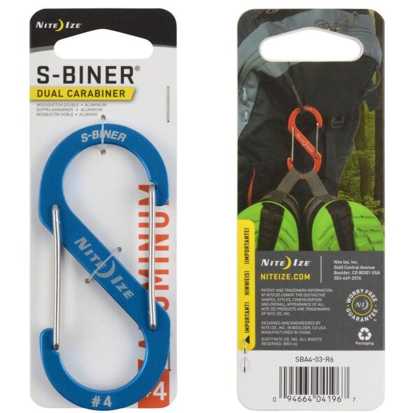 Nite Ize Karabińczyk S-Biner Dual #4 aluminium niebieski (SBA4-03-R6) 1682989 94664041967