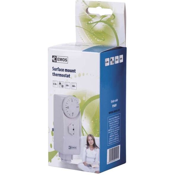 Emos Termostat ręczny T80 0-90°C 16A 230V biały (P5681) 1787310 8592920021910
