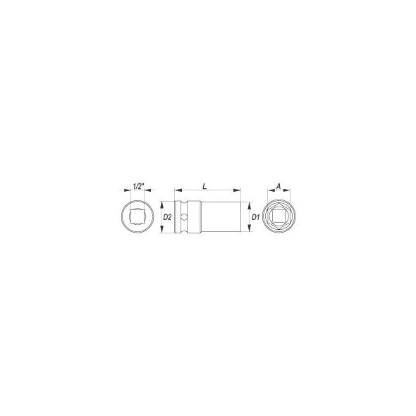 Yato Nasadka udarowa 6-kątna 1/2" 30mm długa (YT-1050) 3021783 5906083910500