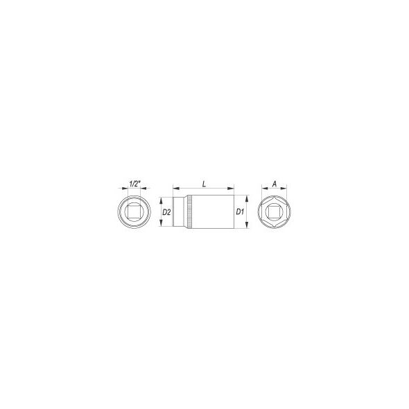 Yato Nasadka 6-kątna 1/2" 17mm długa (YT-1230) 3021888 5906083912306