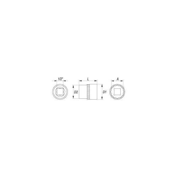 Yato Nasadka 12-kątna 1/2" 13mm (YT-1275) 3021917 5906083912757