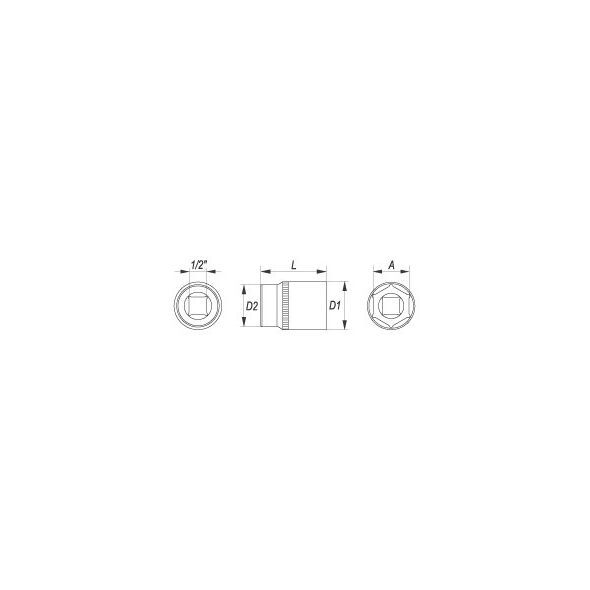 Yato Nasadka 6-kątna 1/2" 30mm (YT-1219) 3024785 5906083912191