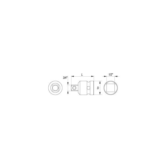 Yato Redukcja udarowa 1/2" na 3/4" 48mm (YT-1067) 3029674 2000000152424