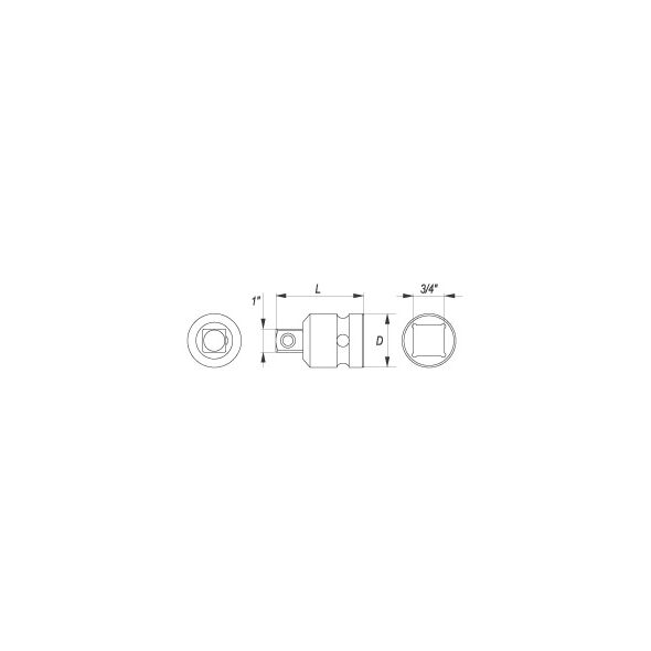 Yato Redukcja udarowa 3/4" na 1" 63mm (YT-1168) 3029683 5906083911682