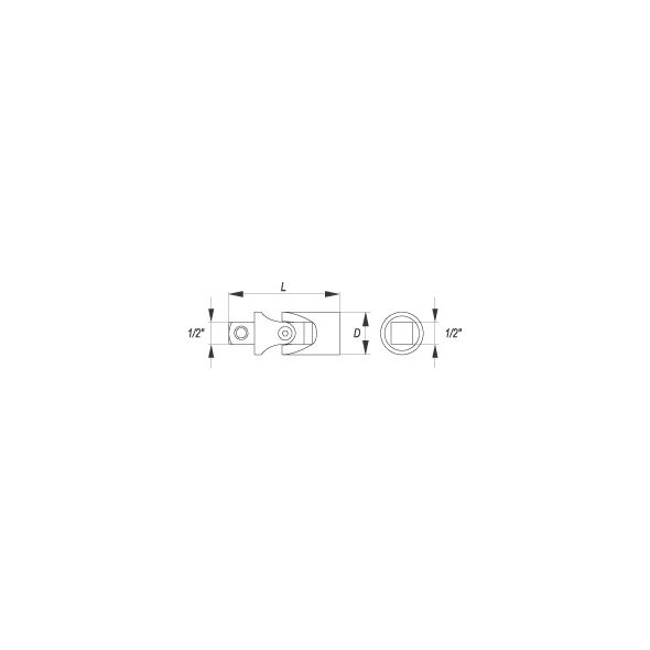 Yato Przegub cardana 1/2" 69mm (YT-1252) 3029695 5906083912528