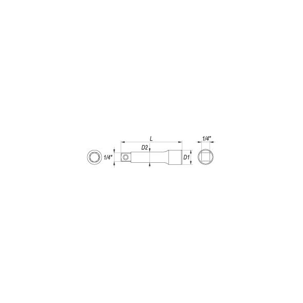Yato Przedłużka 1/4" 76mm (YT-1430) 3029720 5906083914300