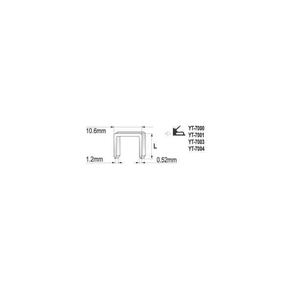 Yato Zszywki tapicerskie 8mm 10,6x1,2mm 1000szt. (YT-7023) 3030427 5906083970238