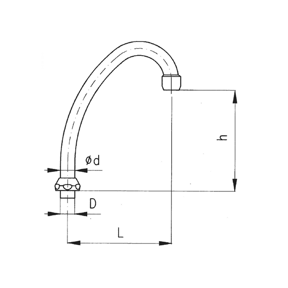 Wylewka KFA Typu J 135mm chrom (831-258-00) 3036234 5907571830836