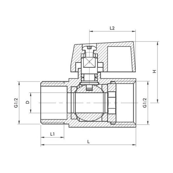 KFA Zawór kulowy nakrętno-wkrętny 1/2" (703-210-15) 3036464 5907571700306
