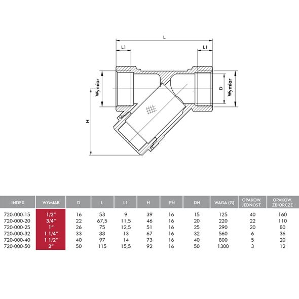 KFA Filtr osadnikowy 5/4" 720-000-32 3036582 5907571720045