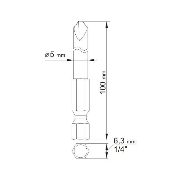 Yato Końcówki wkrętakowe Tri-Wing TW1x100mm TW3x100mm 1/4 2szt. (YT-0496) 3039597 5906083904967