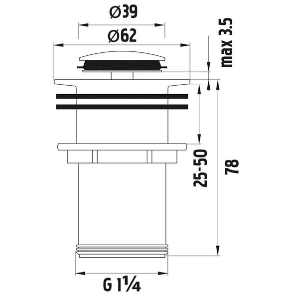 Ferro Korek automatyczny klik-klak 5/4" mały chrom (S283B) 3060619 5901095651830