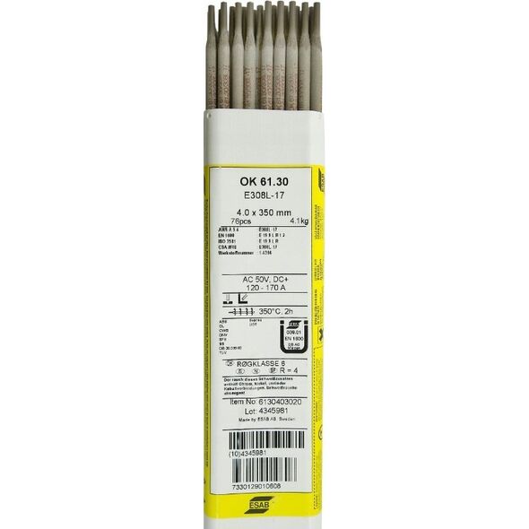 Esab ELEKTRODA RUTYLOWO-KWAŚNA 4,0mm 4,1kg. OK 61.30 ESAB - 6130403020 3072668 7330129010608