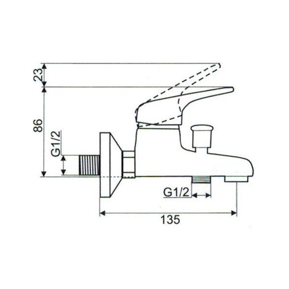Bateria wannowa Hydroland Atut ścienne chrom (B391) 3076662 5900308742136