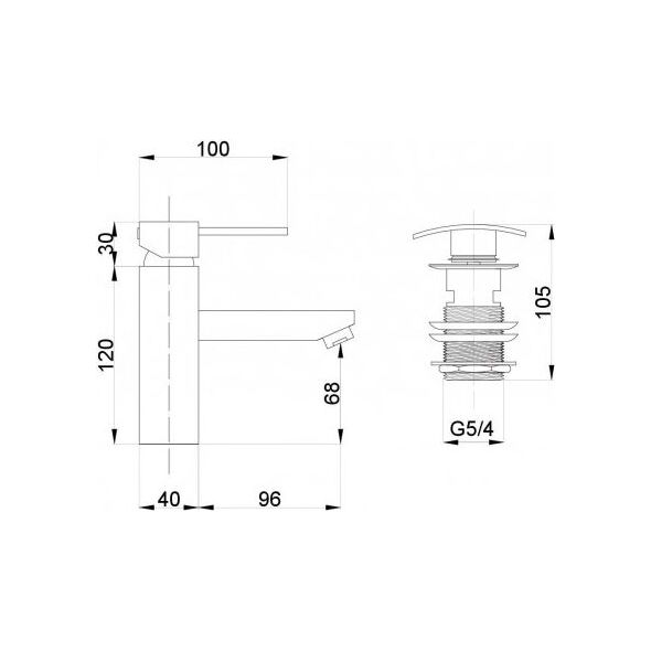 Bateria umywalkowa Hydroland Caro stojąca chrom (5900308735381) 3076670 5900308735381