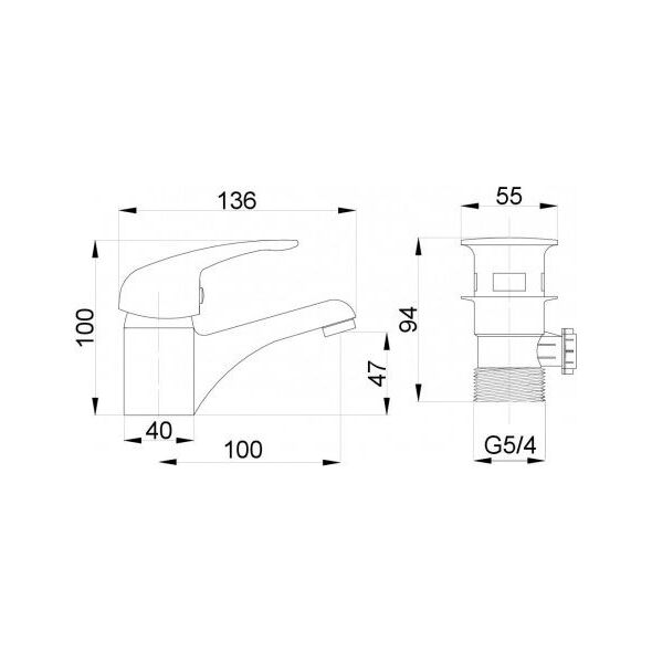 Bateria umywalkowa Hydroland Joker stojąca chrom (5900308736364) 3076699 5900308736364