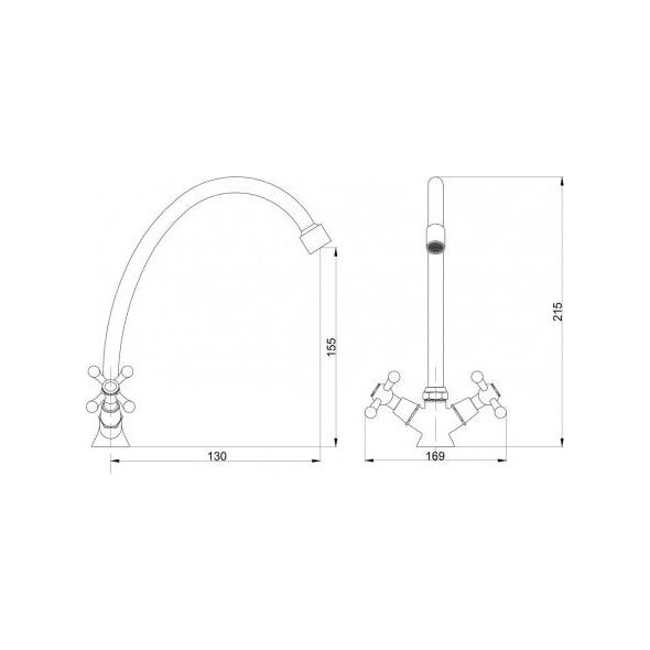 Bateria umywalkowa Hydroland Retro stojąca chrom (5900238565188) 3076715 5900238565188