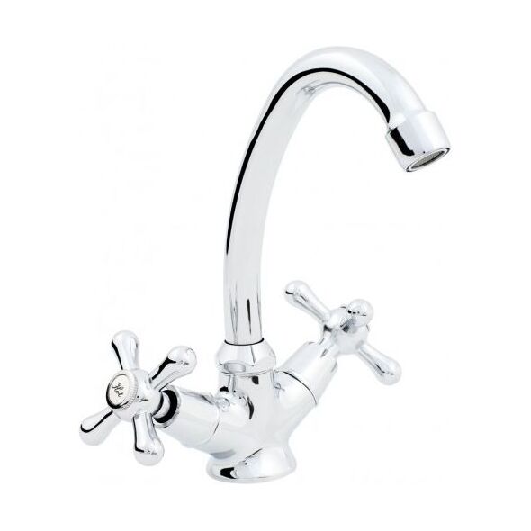 Bateria umywalkowa Hydroland Retro stojąca chrom (5900238565188) 3076715 5900238565188