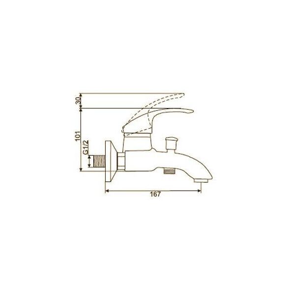 Bateria wannowa Hydroland Vena ścienne chrom (B321) 3076722 5900308734612