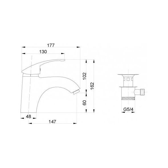 Bateria umywalkowa Hydroland Vena stojąca chrom (5900308734636) 3076733 5900308734636
