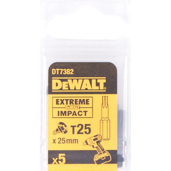 Dewalt Końcówki wkrętarskie udarowe Torsion T25x25mm 5szt. - DT7382T 3096164 5035048089262