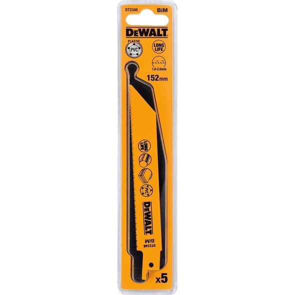 Dewalt brzeszczoty ze stali kobaltowej uniwersalny, długość 152 mm, podziałka zębów 1.8-2.5 mm (DT2348-QZ) 3098184 5035048034637