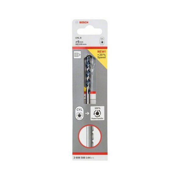 Wiertło Bosch do betonu walcowe 6mm  (BV-2608588144) 3099192 3165140690355