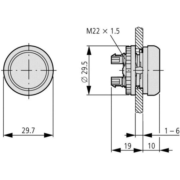 Eaton Przycisk płaski M22-D-Y żółty - 216598 3100523 4015082165987