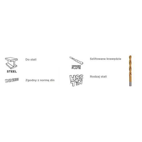 Wiertło Graphite do metalu tytanowe walcowe 13mm  (57H166) 3103078 5902062571663