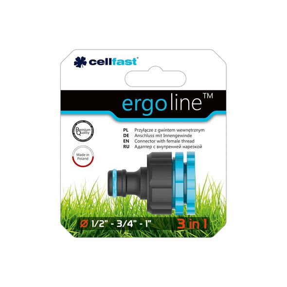 Cellfast Przyłącze Ergo uniwersalne z gwintem wewnętrznym 1/2” 3/4” 1" (53-210) 3104665 5901828859878
