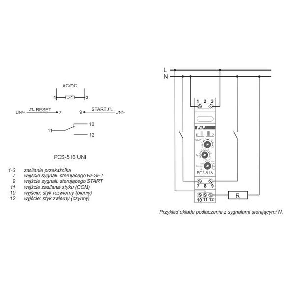 F&F Przekaźnik czasowy wielofunkcyjny 12-264V 8A - PCS-516 UNI 3115418 5908312591429
