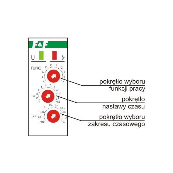 F&F Przekaźnik czasowy wielofunkcyjny 12-264V 8A - PCS-516 UNI 3115418 5908312591429
