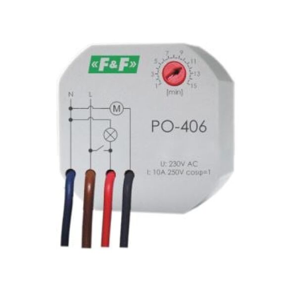 F&F Przekaźnik czasowy z opóźnionym opadaniem 230V 10A - PO-406 3115446 5908312595397