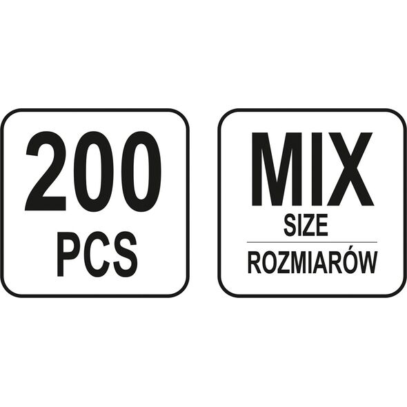 Yato zestaw sprężynek 200 sztuk mix (YT-06875) 3151955 5900001382455