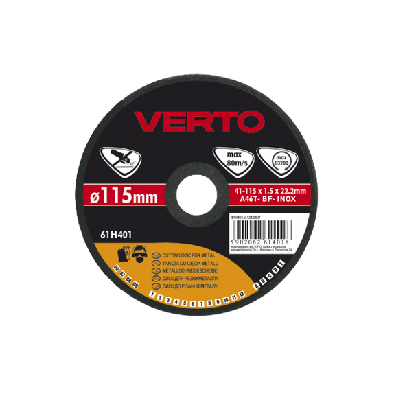 Verto Tarcza tnąca do metalu 125x1.5x22.2mm - 61H402 3161985 5902062614025