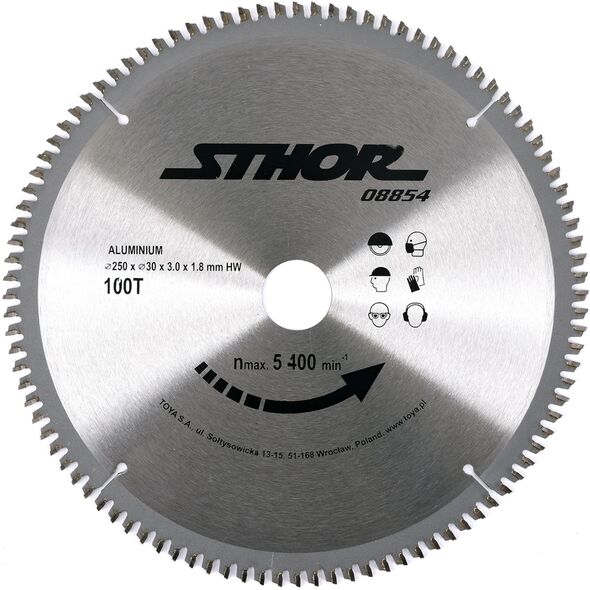Sthor Piła tarczowa z węglikiem do aluminium 250x30mm 100z - 08854 3136549 5906083088544