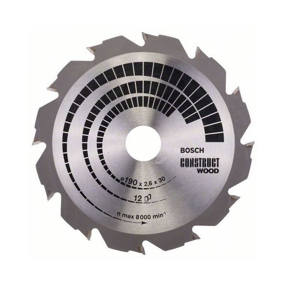 Bosch Tarcza pilarska Construct Wood 190x30 z12 - 2608640633 3133661 3165140194266